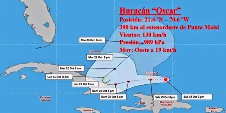Tormenta tropical Oscar se convierte en décimo huracán de la temporada en el Caribe