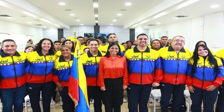 Vicepresidenta Delcy Rodríguez abanderó delegación venezolana para Juegos Bicentenario Ayacucho 2024