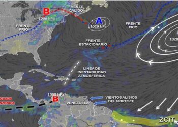 Vaguada sobre el mar Caribe genera inestabilidad atmosférica en varias regiones del país