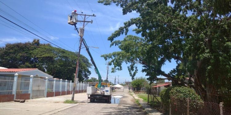 CORPOELEC recupera estructuras eléctricas afectadas por lluvias en Lagunillas (+Zulia)