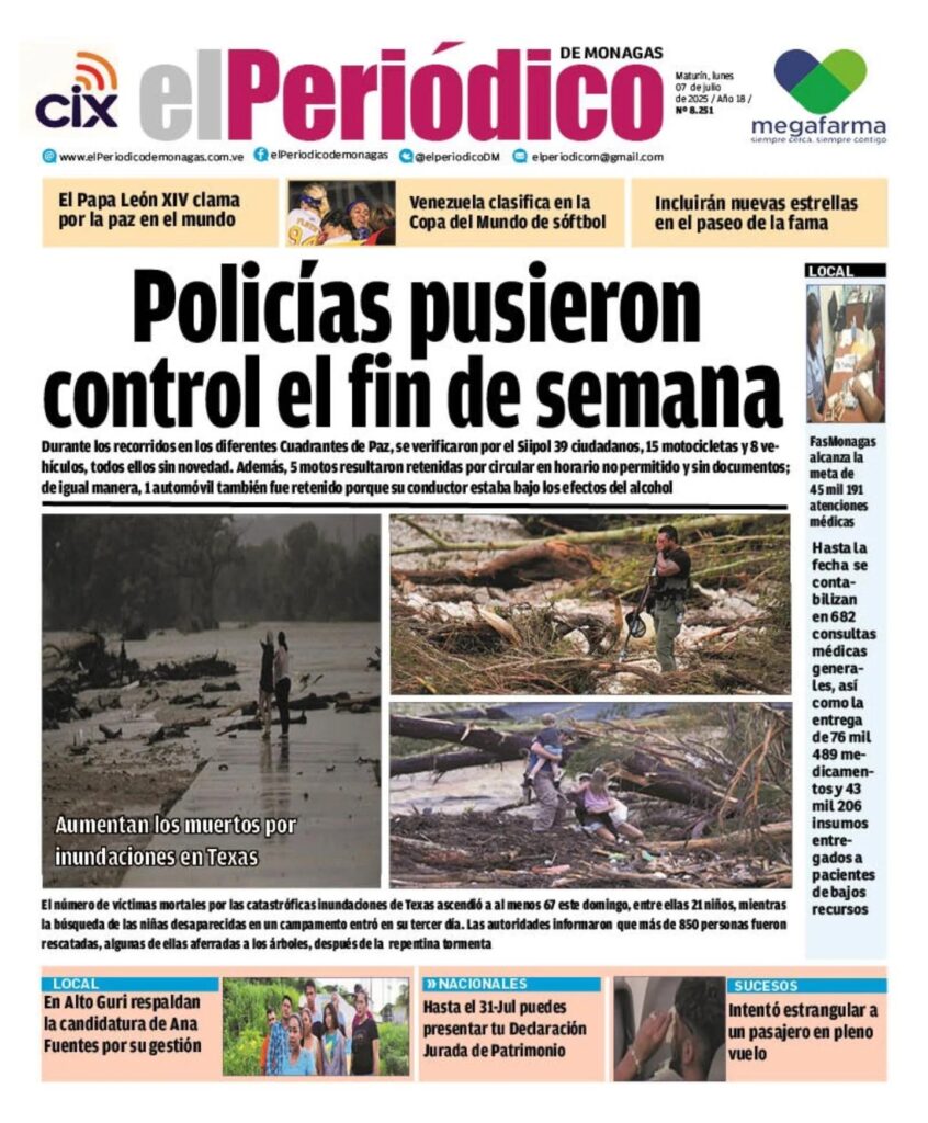 Vea aquí portadas y titulares de algunos periódicos de este lunes 07 de