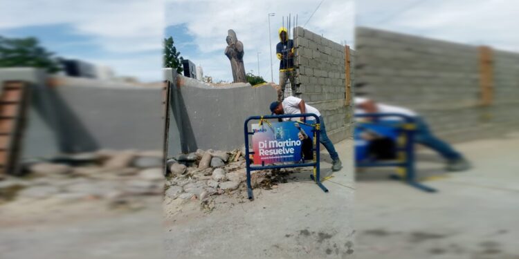Alcaldía de Maracaibo construye pared lateral del Cementerio El Cuadrado