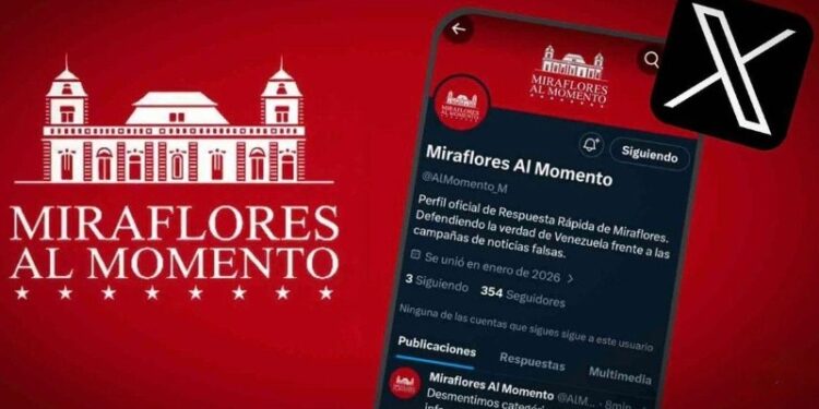 Nueva cuenta oficial de Miraflores en la plataforma X