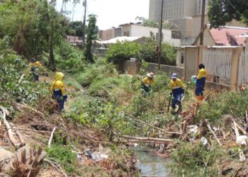 ¡Trabajo de saneamiento! IMA limpia 970 metros lineales de la cañada Hamburgo en la parroquia Santa Lucia