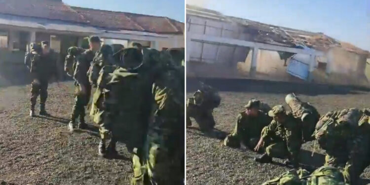 VIDEO: Techo de una estructura se derrumba frente a militares durante el terremoto en Colombia