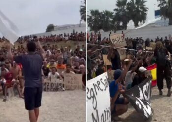Cientos de migrantes en Ceuta se manifiestan pidiendo asilo en medio de la crisis
