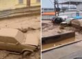 IMPACTANTES VIDEOS: El momento en el que un aluvión arrastra vehículos en Chile