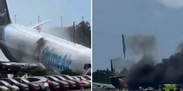 Así quedó el avión de carga accidentado en el aeropuerto de Miami (NUEVAS IMÁGENES)