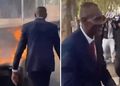 Polémica en Francia: alcalde aparece bailando junto a manifestantes con fuego de fondo (VIDEO)