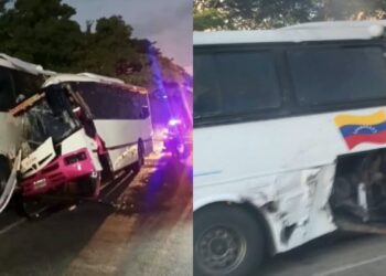 Choque entre autobuses vía Caracas deja tres fallecidos y un herido