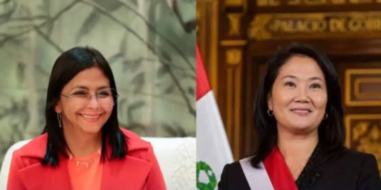 Delcy Rodríguez sostiene conversación telefónica con Keiko Fujimori