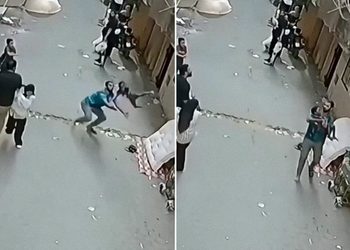 ESPECTACULAR VIDEO: Hombre atrapa en el aire y salva a un niño que cayó de un tercer piso
