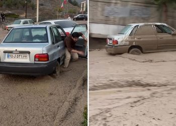 VIDEO: Riadas de lodo arrastran autos tras lluvias torrenciales en Irán