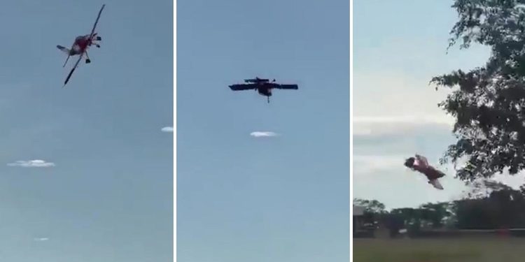 VIDEO: Una avioneta pierde altitud y se estrella en plena maniobra