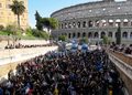 VIDEOS: Manifestantes irrumpen en el Coliseo de Roma durante ola de protestas