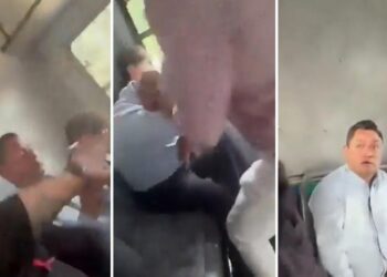 Sujeto fotografía a una mujer en un autobús y los pasajeros reaccionan en cadena (VIDEO)