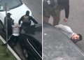 VIDEO: Agente del ICE apunta con su arma a la cara de un transeúnte en medio de un violento arresto